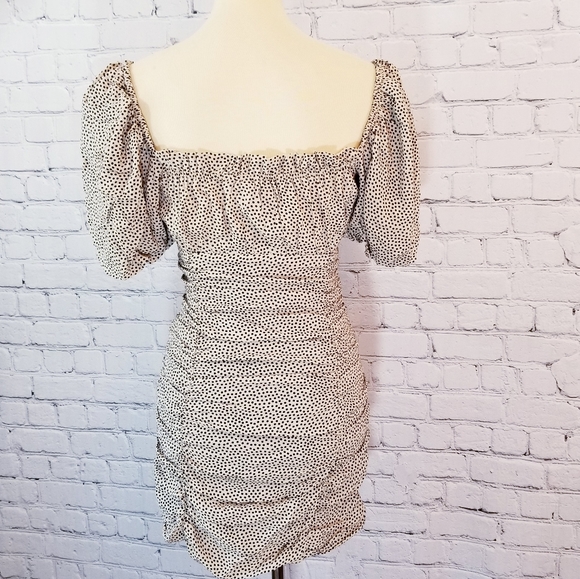 Zara Ruched Puff Sleeve Mini Dress - Picture 6 of 12